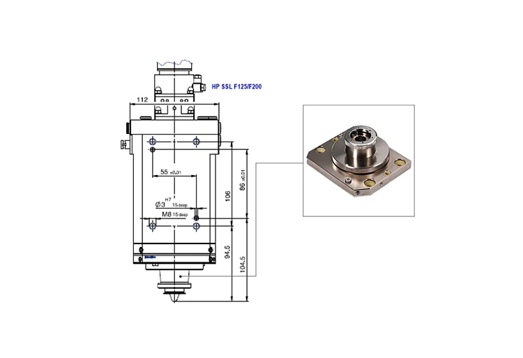 Nozzle Connector for Raytools Precitec HPSSL - 4